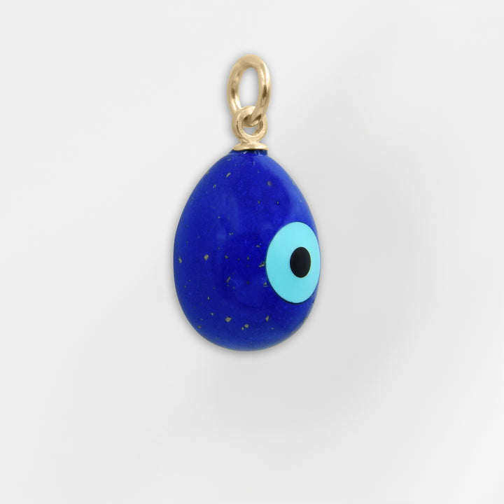 Greek Evil Eye Egg Blue Pendant