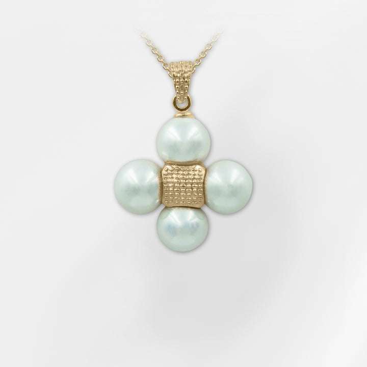 Handmade Beaded Cross Pendant / Necklace / Turquoise