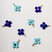 14k Turquoise Cross With Bezel Set Turquoise
