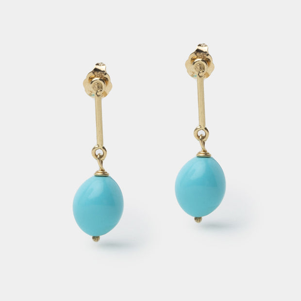 14k Gold Earrings With Turquoise