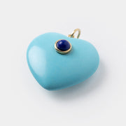 14k Turquoise and Blue Heart Pendant