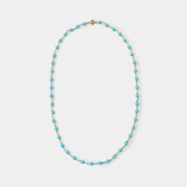 14k Gold and Turquoise Short Necklace
