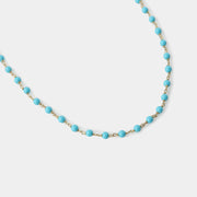 14k Gold and Turquoise Short Necklace