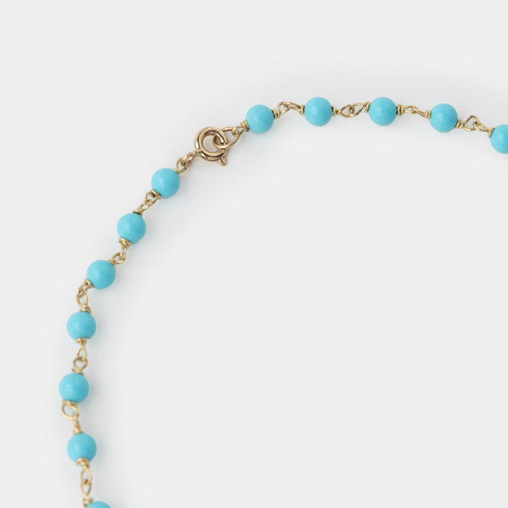 14k Gold and Turquoise Short Necklace - Helen Georgio - Small Things We Love