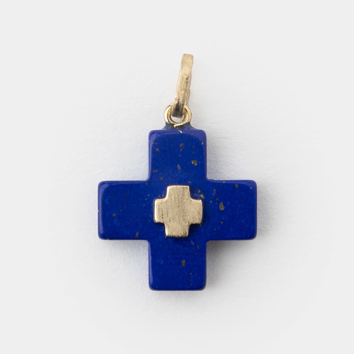 14k Gold & Turquoise Cross Pendant - Helen Georgio - Small Things We Love