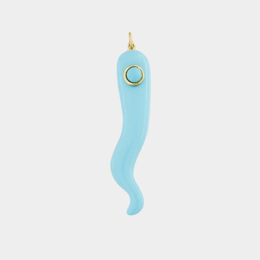 14K Gold and Turquoise Horn Pendant - Helen Georgio - Small Things We Love