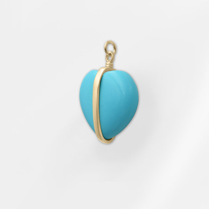 Calypso, 18k Gold Plated Turquoise Heart Pendant Necklace