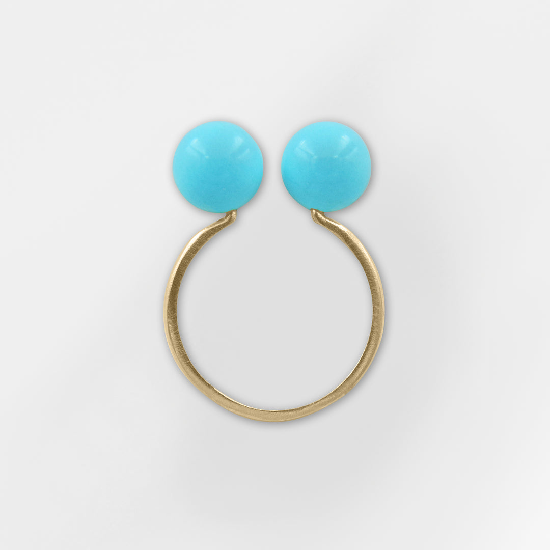 Aegean Chic-Openable RingWith Turquoise Balls