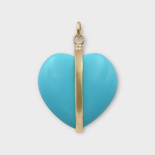 Calypso, 18k Gold Plated Turquoise Heart Pendant Necklace