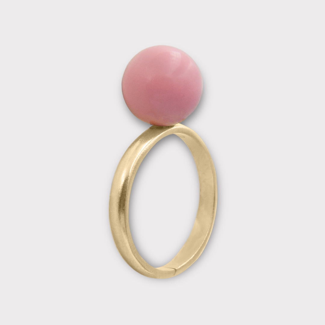 Handmade Pink Coral Adjustable Ring