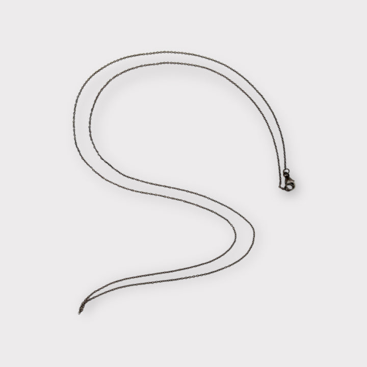 Oxidised Sterling Silver Cable Long Chain for Pendants
