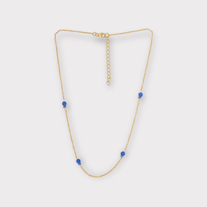 Beaded Chain With Blue Chalcedony and Blue Topaz - Helen Georgio - Small Things We Love