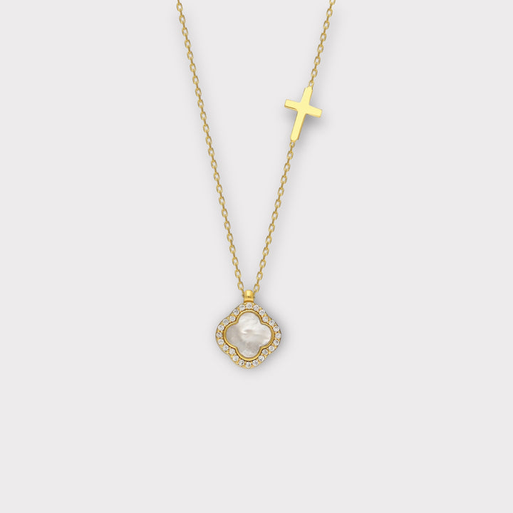 Clover Necklace With Cross - Shop Helen Georgio - Small Things We Love