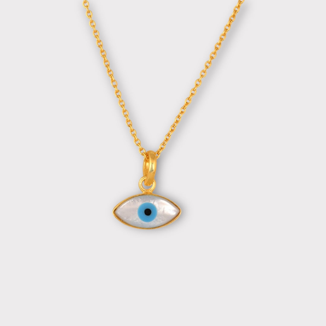 Evil Eye Mother of Pearl Necklace - Helen Georgio - Small Things We Love