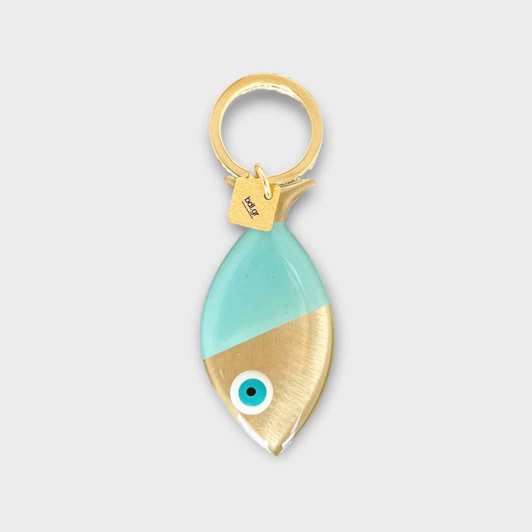 Evil Eye Fish Keychain Turquoise