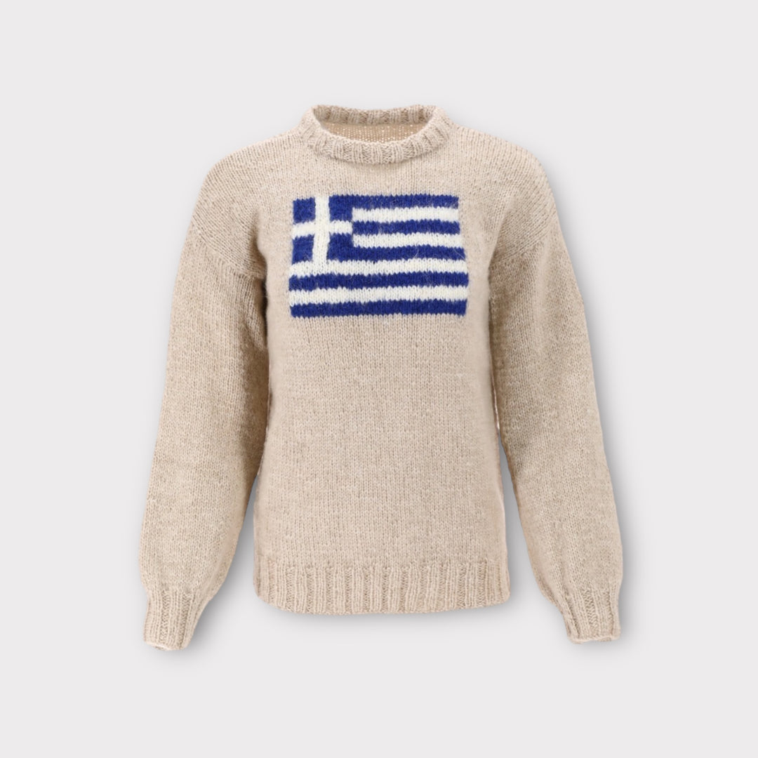 Greek Flag Hand-knitted sweater