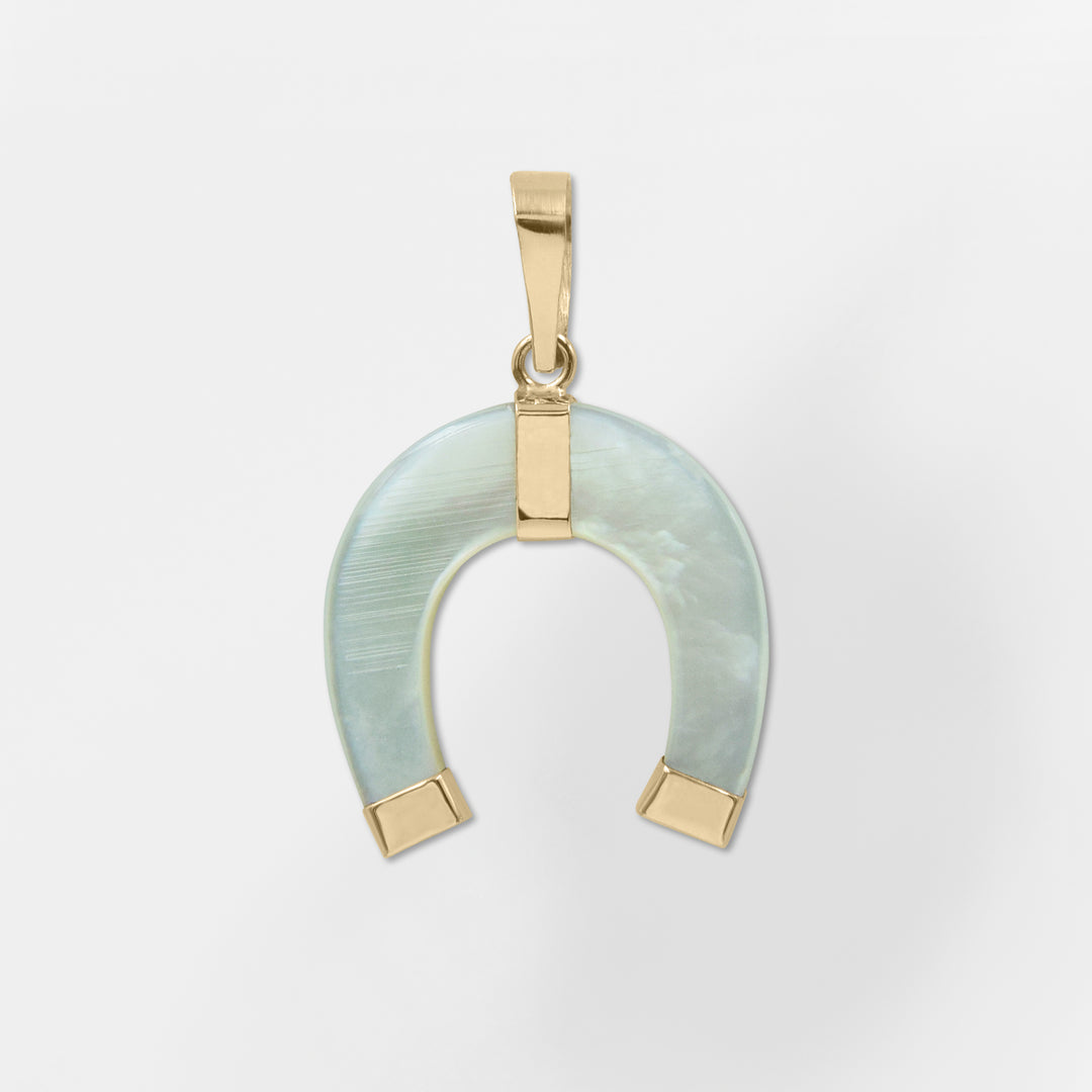 Patmos, 14K Gold - Turquoise Horseshoe Charm